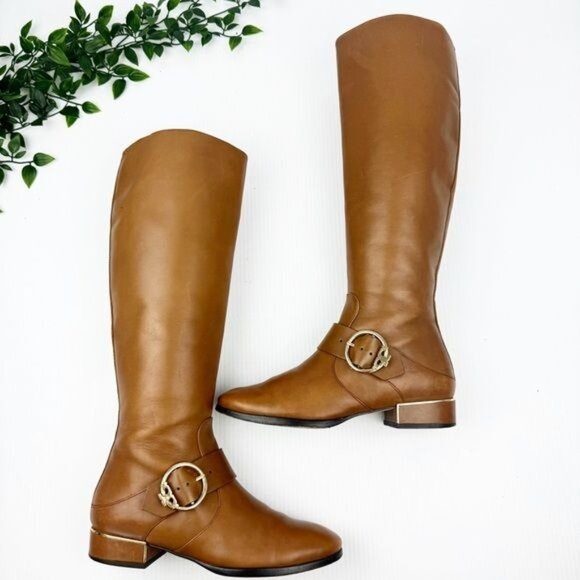 Tory Burch Sofia Riding Boot Hi Veg in Festival Brown Size 7 - Picture 9 of 10